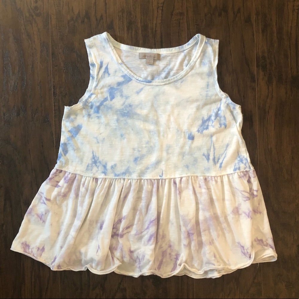 WONDERLY Tie Dye Peplum Top - Size Small